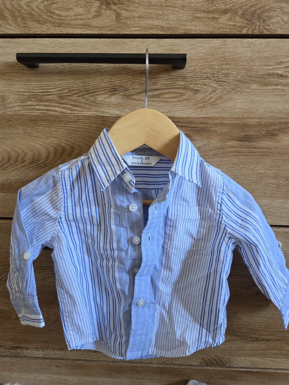 Janie and Jack Blue and White Striped Button-Down Shirt
